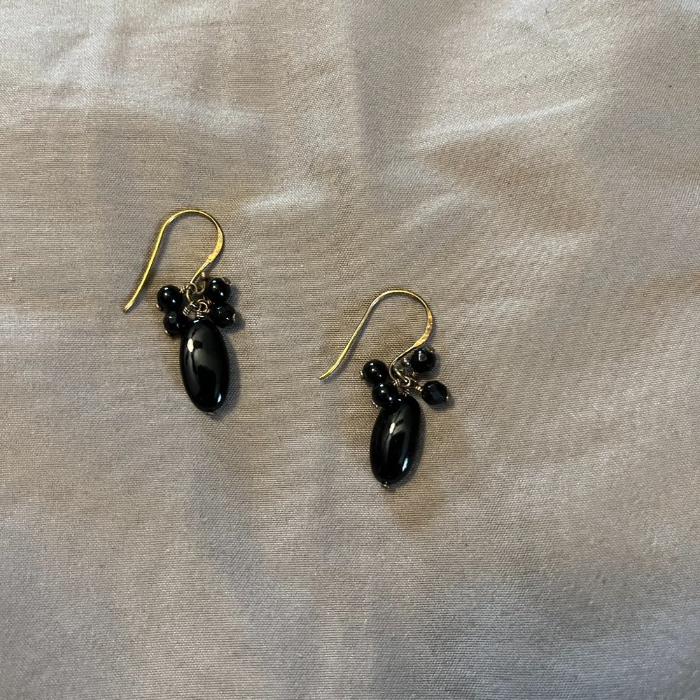 Black Bead Earrings